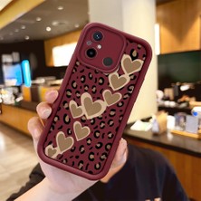 HONTINGA Xiaomi Redmi 12C ile Uyumlu Kılıfı Düşüme Önleyici Basitlik Anti Düşme Kamera Korumali Leopar Deseni Bordo Desen Yumuşak Silikon Telefon Kılıfı Kadın ve Erkek Için Uygundur K2-7083