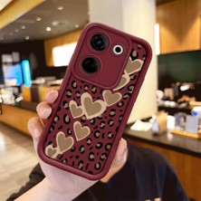 HONTINGA Tecno Camon 20 Pro 4g ile Uyumlu Kılıfı Düşüme Önleyici Basitlik Anti Düşme Kamera Korumali Leopar Deseni Bordo Desen Yumuşak Silikon Telefon Kılıfı Kadın ve Erkek Için Uygundur K2-7083