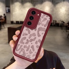 HONTINGA Samsung Galaxy S23 ile Uyumlu Kılıfı Düşüme Önleyici Basitlik Anti Düşme Kamera Korumali Inek Bordo Desen Yumuşak Silikon Telefon Kılıfı Kadın ve Erkek Için Uygundur K2-7116