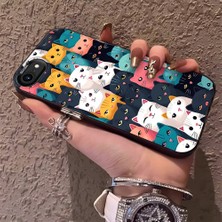 HONTINGA iPhone 8 ile Uyumlu Kılıfı Silikon Kenar Sert Arka Düşüme Önleyici Basitlik Anti Düşme Kamera Korumali Kedi Desen Telefon Kılıf Kadın ve Erkek Için Uygundur K1-0623