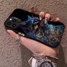 HONTINGA iPhone 15 Pro ile Uyumlu Kılıfı Silikon Kenar Sert Arka Düşüme Önleyici Basitlik Anti Düşme Kamera Korumali Siyah Kedi Desen Telefon Kılıf Kadın ve Erkek Için Uygundur K1-0624