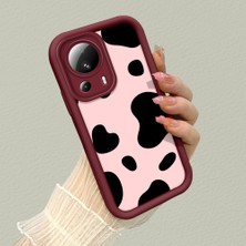 HONTINGA Xiaomi Mi 13 Lite ile Uyumlu Kılıfı Düşüme Önleyici Basitlik Anti Düşme Kamera Korumali Inek Bordo Desen Yumuşak Silikon Telefon Kılıfı Kadın ve Erkek Için Uygundur K2-7116