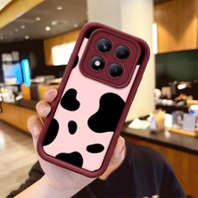 HONTINGA Xiaomi Redmi Note 14 Pro ile Uyumlu Kılıfı Düşüme Önleyici Basitlik Anti Düşme Kamera Korumali Inek Bordo Desen Yumuşak Silikon Telefon Kılıfı Kadın ve Erkek Için Uygundur K2-7116