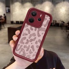 HONTINGA Xiaomi Redmi Note 14 ile Uyumlu Kılıfı Düşüme Önleyici Basitlik Anti Düşme Kamera Korumali Inek Bordo Desen Yumuşak Silikon Telefon Kılıfı Kadın ve Erkek Için Uygundur K2-7116