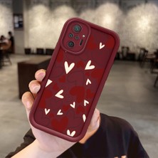 HONTINGA Xiaomi Redmi Note 10 Pro ile Uyumlu Kılıfı Düşüme Önleyici Basitlik Anti Düşme Kamera Korumali Kalp Bordo Desen Yumuşak Silikon Telefon Kılıfı Kadın ve Erkek Için Uygundur K2-7085