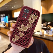 HONTINGA Xiaomi Redmi Note 11S ile Uyumlu Kılıfı Düşüme Önleyici Basitlik Anti Düşme Kamera Korumali Leopar Deseni Bordo Desen Yumuşak Silikon Telefon Kılıfı Kadın ve Erkek Için Uygundur K2-7083