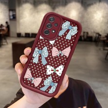HONTINGA Samsung Galaxy A72 ile Uyumlu Kılıfı Düşüme Önleyici Basitlik Anti Düşme Kamera Korumali Vintage Bow Bordo Desen Yumuşak Silikon Telefon Kılıfı Kadın ve Erkek Için Uygundur K2-7084