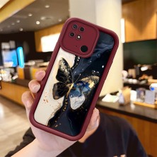HONTINGA Xiaomi Redmi 10C ile Uyumlu Kılıfı Düşüme Önleyici Basitlik Anti Düşme Kamera Korumali Vintage Bow Bordo Desen Yumuşak Silikon Telefon Kılıfı Kadın ve Erkek Için Uygundur K2-7084
