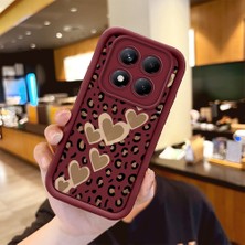 HONTINGA Xiaomi Redmi Note 14 Pro ile Uyumlu Kılıfı Düşüme Önleyici Basitlik Anti Düşme Kamera Korumali Leopar Deseni Bordo Desen Yumuşak Silikon Telefon Kılıfı Kadın ve Erkek Için Uygundur K2-7083