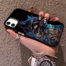HONTINGA iPhone 12 Pro ile Uyumlu Kılıfı Silikon Kenar Sert Arka Düşüme Önleyici Basitlik Anti Düşme Kamera Korumali Siyah Kedi Desen Telefon Kılıf Kadın ve Erkek Için Uygundur K1-0624