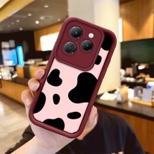 HONTINGA Infinix Hot 40 ile Uyumlu Kılıfı Düşüme Önleyici Basitlik Anti Düşme Kamera Korumali Inek Bordo Desen Yumuşak Silikon Telefon Kılıfı Kadın ve Erkek Için Uygundur K2-7116