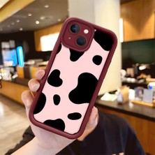 HONTINGA iPhone 14 Plus ile Uyumlu Kılıfı Düşüme Önleyici Basitlik Anti Düşme Kamera Korumali Inek Bordo Desen Yumuşak Silikon Telefon Kılıfı Kadın ve Erkek Için Uygundur K2-7116