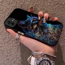 HONTINGA Samsung Galaxy A04E ile Uyumlu Kılıfı Silikon Kenar Sert Arka Düşüme Önleyici Basitlik Anti Düşme Kamera Korumali Siyah Kedi Desen Telefon Kılıf Kadın ve Erkek Için Uygundur K1-0624