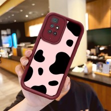 HONTINGA Xiaomi Redmi 10 ile Uyumlu Kılıfı Düşüme Önleyici Basitlik Anti Düşme Kamera Korumali Inek Bordo Desen Yumuşak Silikon Telefon Kılıfı Kadın ve Erkek Için Uygundur K2-7116
