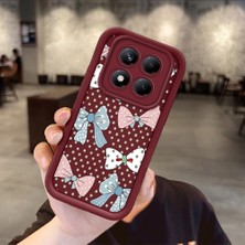 HONTINGA Xiaomi Redmi Note 14 Pro Plus ile Uyumlu Kılıfı Düşüme Önleyici Basitlik Anti Düşme Kamera Korumali Vintage Bow Bordo Desen Yumuşak Silikon Telefon Kılıfı Kadın ve Erkek Için Uygundur K2-7084