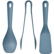 Ikea Uppfylld Mutfak Gereçleri Seti Koyu Gri-Mavi 3 Parça