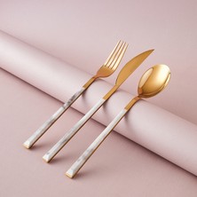 Karaca Arete 18 Parça 6 Kişilik Çatal Kaşık Bıçak Takımı Gold