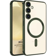 Microsonic Samsung Galaxy A35 Kılıf Magsafe Luxury Electroplate Koyu Yeşil