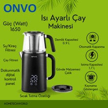Onvo Dijital Ekranlı, Isı Ayarlı Elektrikli Çay Makinesi, Kolay Kullanım