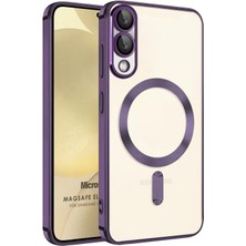Microsonic Samsung Galaxy S25 Edge Kılıf Magsafe Luxury Electroplate Mor