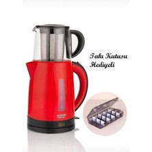 Allians Kırmızı Elektrikli Çay Makinesi ve Takı Kutusu Seti, Şık ve Kullanışlı