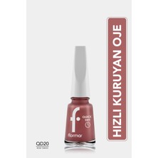 Flormar Quick Dry Hızlı Kuruyan Ince Yapılı & Parlak Bitişli Oje (QD20 Rose Taboo) 8682536036665