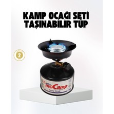 E-Woman Outdoor Kamp Ocağı Gazlı Taşınabilir Pişirme Seti Üç Ayaklı Denge Aparatlı - Lisinya