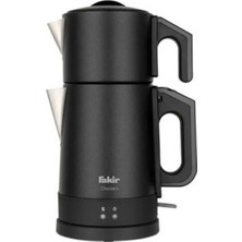 Allians Antrasit Çelik Çay Makinesi 1800 W Demlikli Modern Tasarım