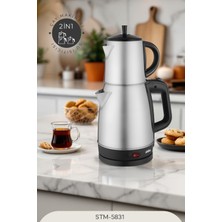 Allians Elektrikli Çay Seti, Pratik ve Şık Tasarım, 3 Parça, Modern Kullanım