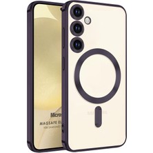 Microsonic Samsung Galaxy A56 Kılıf Magsafe Luxury Electroplate Mor