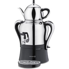 Allians Siyah Inox Semaver, Güçlü ve Şık Tasarım, Dayanıklı ve Güvenilir Kullanım