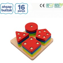 Circle Toys 4’lü Bultak Ahşap Geometrik Şekiller