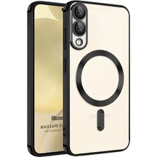 Microsonic Samsung Galaxy S25 Edge Kılıf Magsafe Luxury Electroplate Siyah