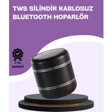 E-Woman Silindir Tasarım Mini Bluetooth Hoparlör 10M Çekim Güçlü Bas ve Mikrofonlu - Lisinya