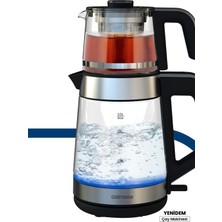 Allians Yenidem Inox Geniş Hazneli Çay Makinesi ve LED Işıklı Su Isıtıcı