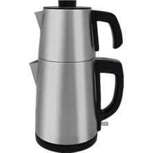 Allians Çelik 2'li Çay Makinesi ve Su Isıtıcı Seti, Süzgeçli, Dayanıklı, Pratik