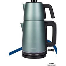 Allians 2200W Çelik Çay Makinesi ve Su Isıtıcı, 25 Bardak Kapasite