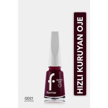 Flormar Quick Dry Hızlı Kuruyan İnce Yapılı & Parlak Bitişli Oje (QD21 Blackstar Red) 8682536036672
