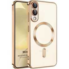 Microsonic Samsung Galaxy S25 Edge Kılıf Magsafe Luxury Electroplate Gold