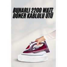 Allians Yüksek Buhar Güçlü Seramik Tabanlı 2200W Kırmızı Buharlı Ütü