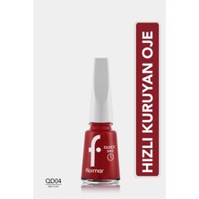 Flormar Quick Dry Hızlı Kuruyan İnce Yapılı & Parlak Bitişli Oje (QD04 Red Flag) 8682536036573