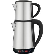 Allians Elektrikli Çay Makinesi ve Çaydanlık Takımı, 1800W, Şık ve Dayanıklı Tasarım