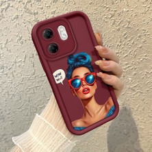 HONTINGA Infinix Hot 50I ile Uyumlu Kılıfı Düşüme Önleyici Basitlik Anti Düşme Kamera Korumali Moda Kızı Bordo Desen Yumuşak Silikon Telefon Kılıfı Kadın ve Erkek Için Uygundur K2-7078