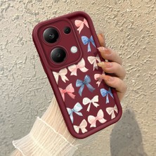 HONTINGA Xiaomi Redmi Note 13 Pro 4g ile Uyumlu Kılıfı Düşüme Önleyici Basitlik Anti Düşme Kamera Korumali Kalp Bordo Desen Yumuşak Silikon Telefon Kılıfı Kadın ve Erkek Için Uygundur K2-7079