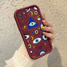 HONTINGA Xiaomi Redmi Note 10S ile Uyumlu Kılıfı Düşüme Önleyici Basitlik Anti Düşme Kamera Korumali Gözler Bordo Desen Yumuşak Silikon Telefon Kılıfı Kadın ve Erkek Için Uygundur K2-7077