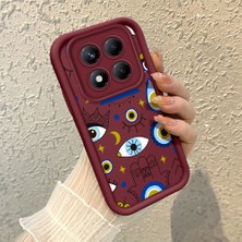 HONTINGA Xiaomi Redmi Note 14 Pro Plus ile Uyumlu Kılıfı Düşüme Önleyici Basitlik Anti Düşme Kamera Korumali Gözler Bordo Desen Yumuşak Silikon Telefon Kılıfı Kadın ve Erkek Için Uygundur K2-7077
