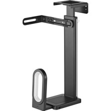 Brateck Rgb Aydınlatmalı Kolay Kurulum Masa Altı-Duvar Destekli Siyah Kasa Tutucu (CPB-26R)