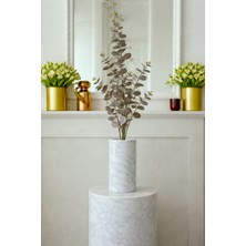 Madame Nazar Üstün Kalite Gerçekçi Okaliptus Yapay Çiçek 1 Dal - 93 cm (Kahverengi) Solmaz, Vazo ve Salon Dekoru