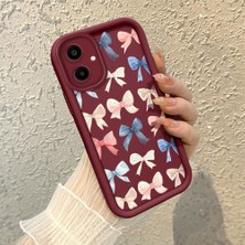 HONTINGA Samsung Galaxy A06 ile Uyumlu Kılıfı Düşüme Önleyici Basitlik Anti Düşme Kamera Korumali Kalp Bordo Desen Yumuşak Silikon Telefon Kılıfı Kadın ve Erkek Için Uygundur K2-7079