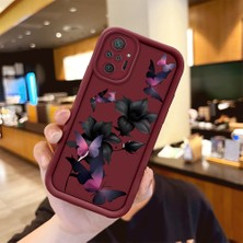 HONTINGA Xiaomi Redmi Note 10 Pro ile Uyumlu Kılıfı Düşüme Önleyici Basitlik Anti Düşme Kamera Korumali Kelebek Bordo Desen Yumuşak Silikon Telefon Kılıfı Kadın ve Erkek Için Uygundur K2-7081